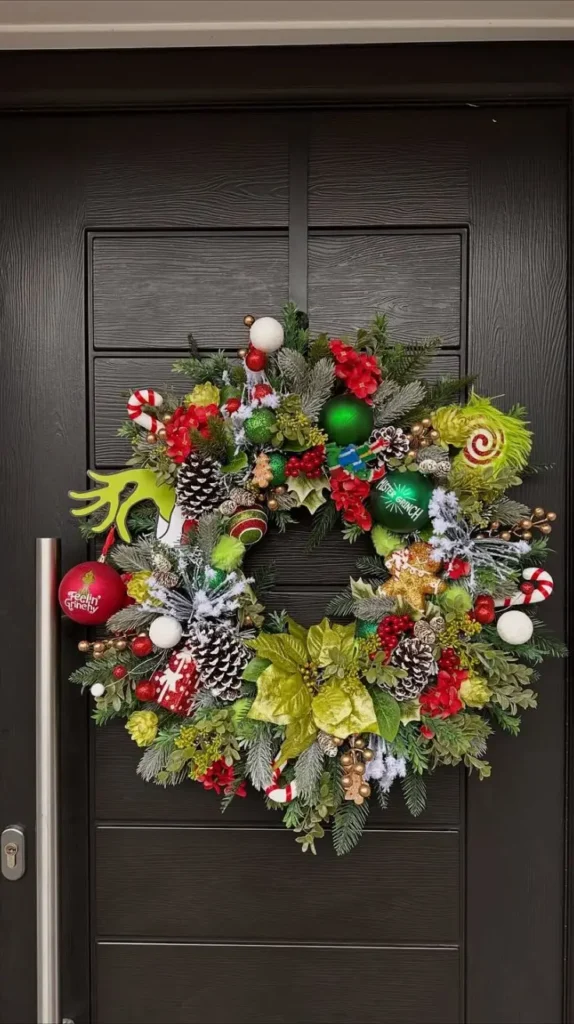 Grinch Front Door Wreath
