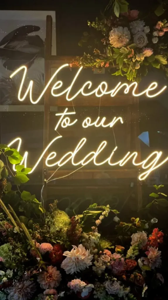 Neon Wedding Welcome Sign