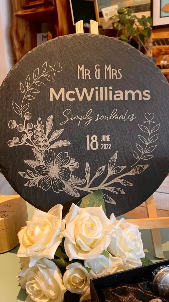 Slate Stone Wedding Welcome Sign for Natural Sophistication