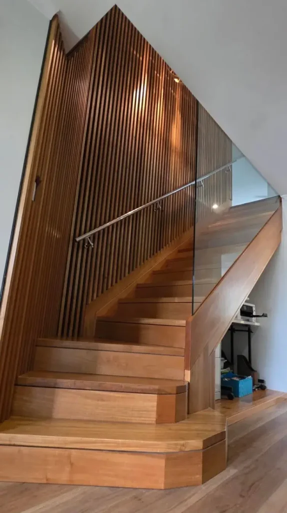 Staircase Wall Decor Wooden Accent Beams