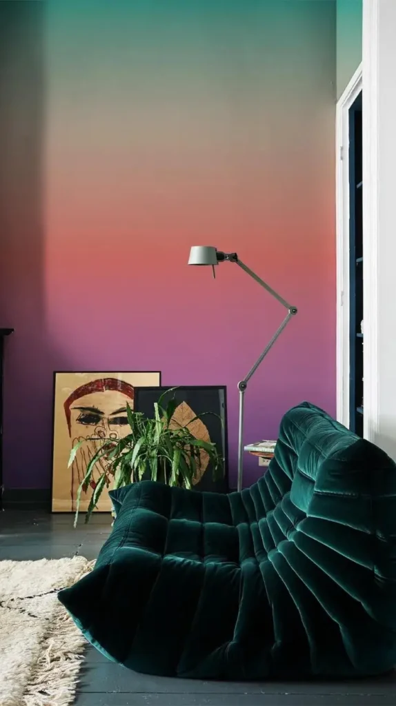 Two-Tone Gradient Wall Bedroom
