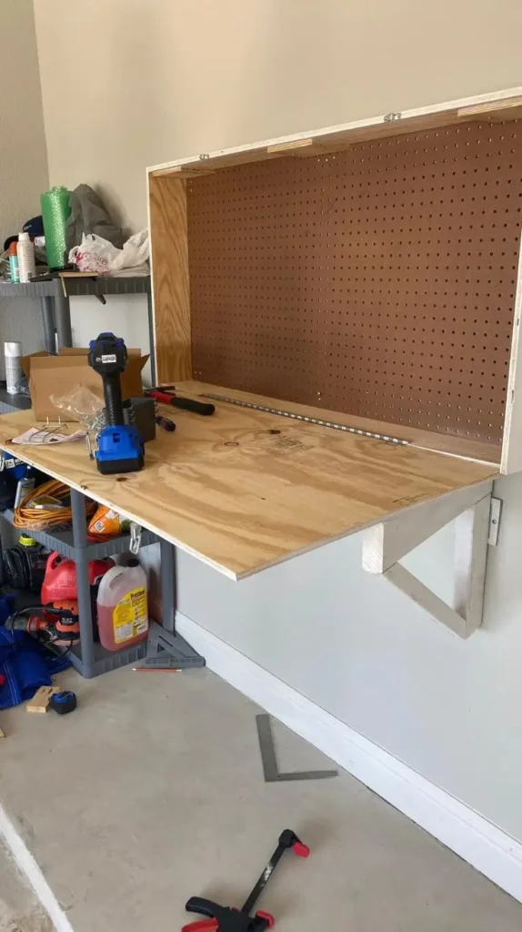 Garage Organization Fold-Down Workbench Garage Organization Fold-Down Workbench