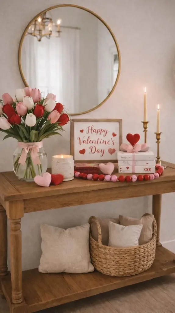 Valentines Day Decor Entryway