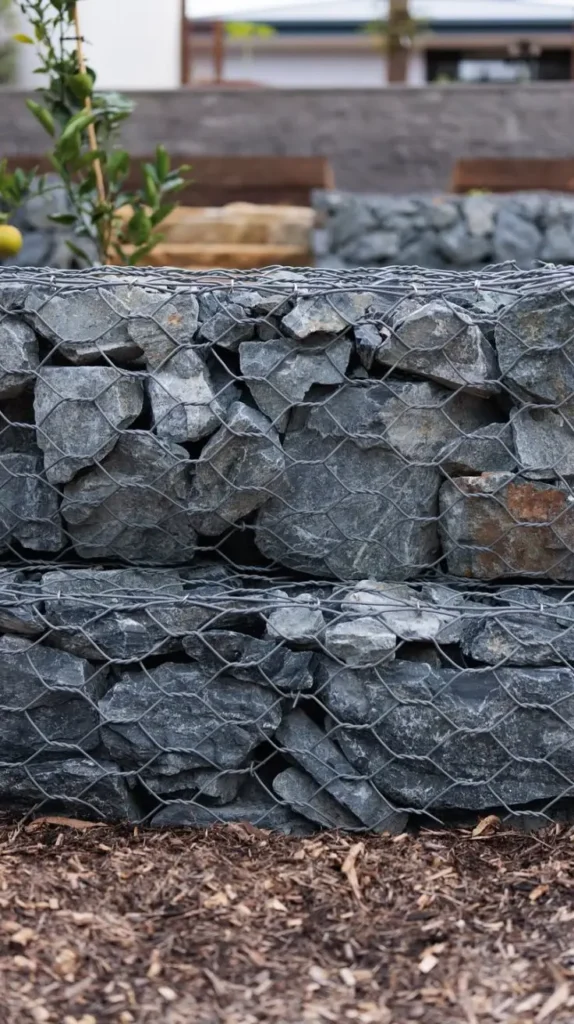 Gabion Stone and Wire Fence