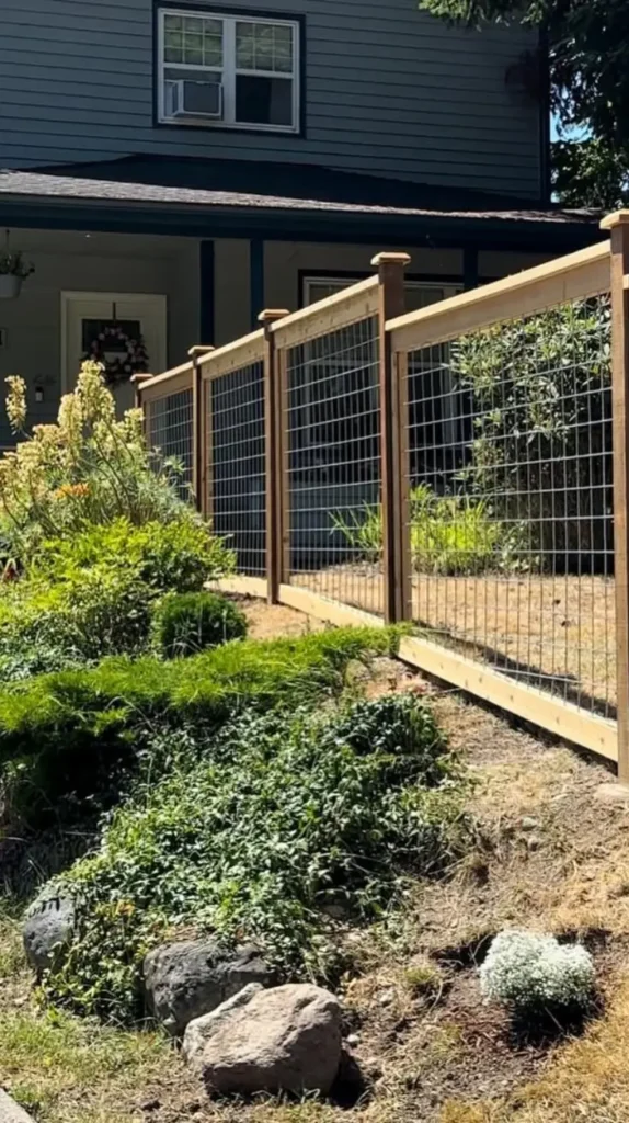 Wire Fence with Wooden Frame 