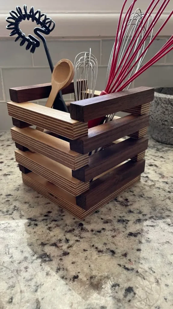 Wooden Kitchen Utensil Holder