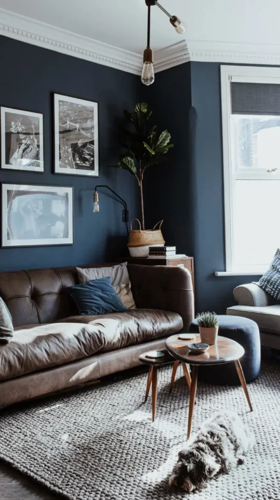 Neutral and Blue Living Room 