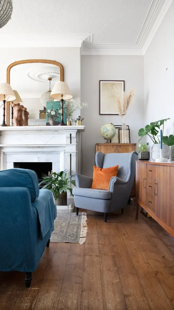 Neutral and Blue Living Room Ideas