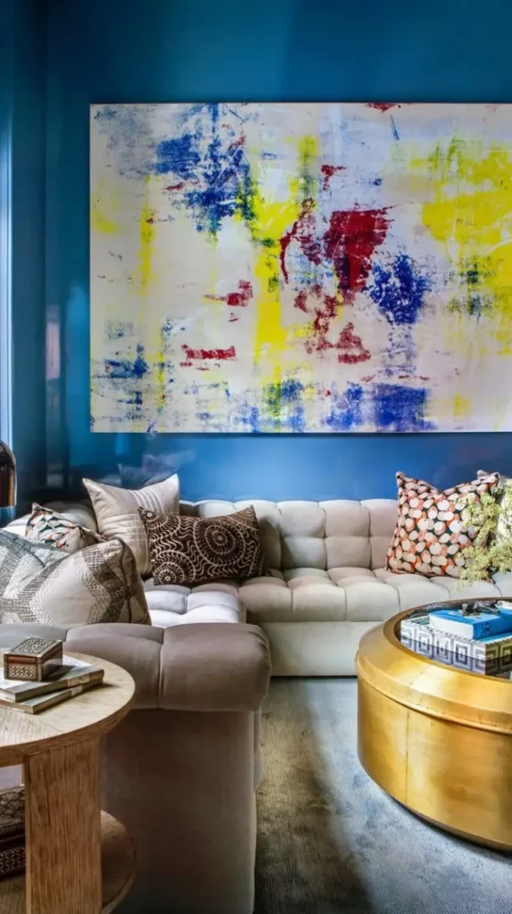 Neutral and Blue Living Room Ideas 