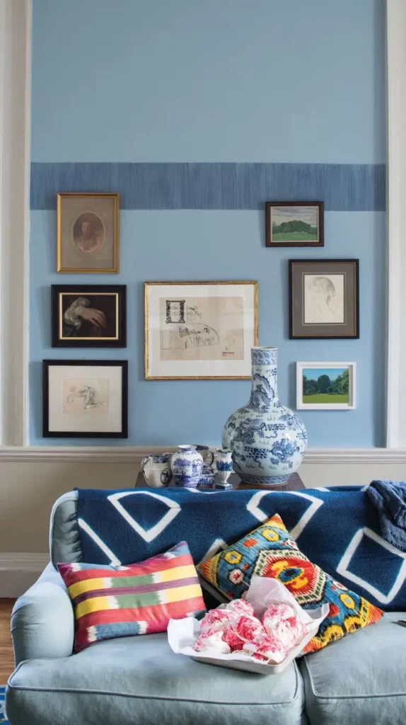 Neutral and Blue Living Room Ideas 