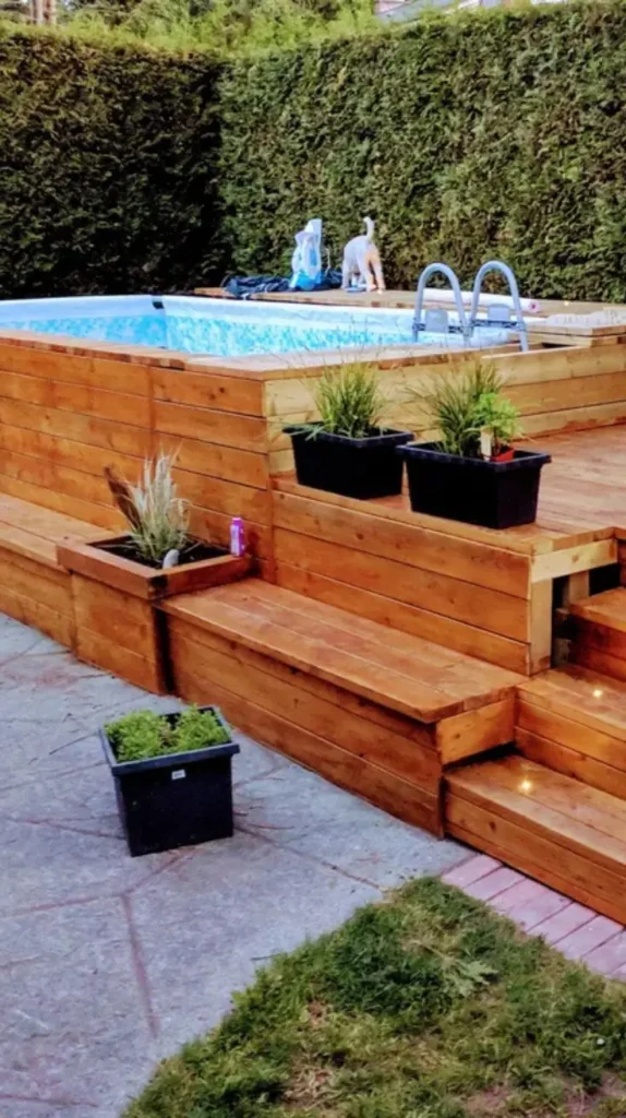 Cheap Pool Deck Idea